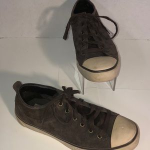 UGG Australia Evera Brown Leather Sheepskin Lace-up Sneakers Women’s Size: 8 US